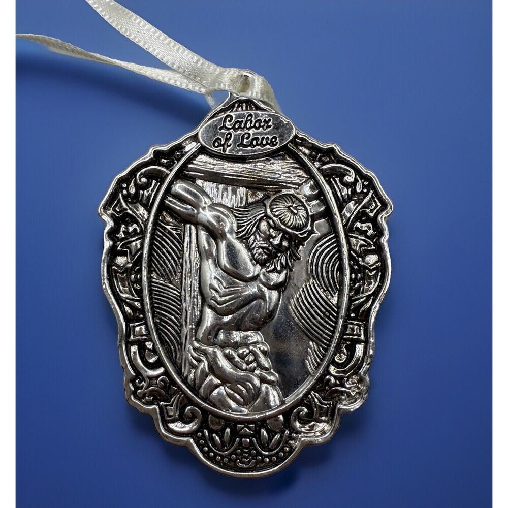 VTG MESSIAH COLLECTION ORNAMENT Labor Of Love 2005 SILVER PLATED DIE CAST